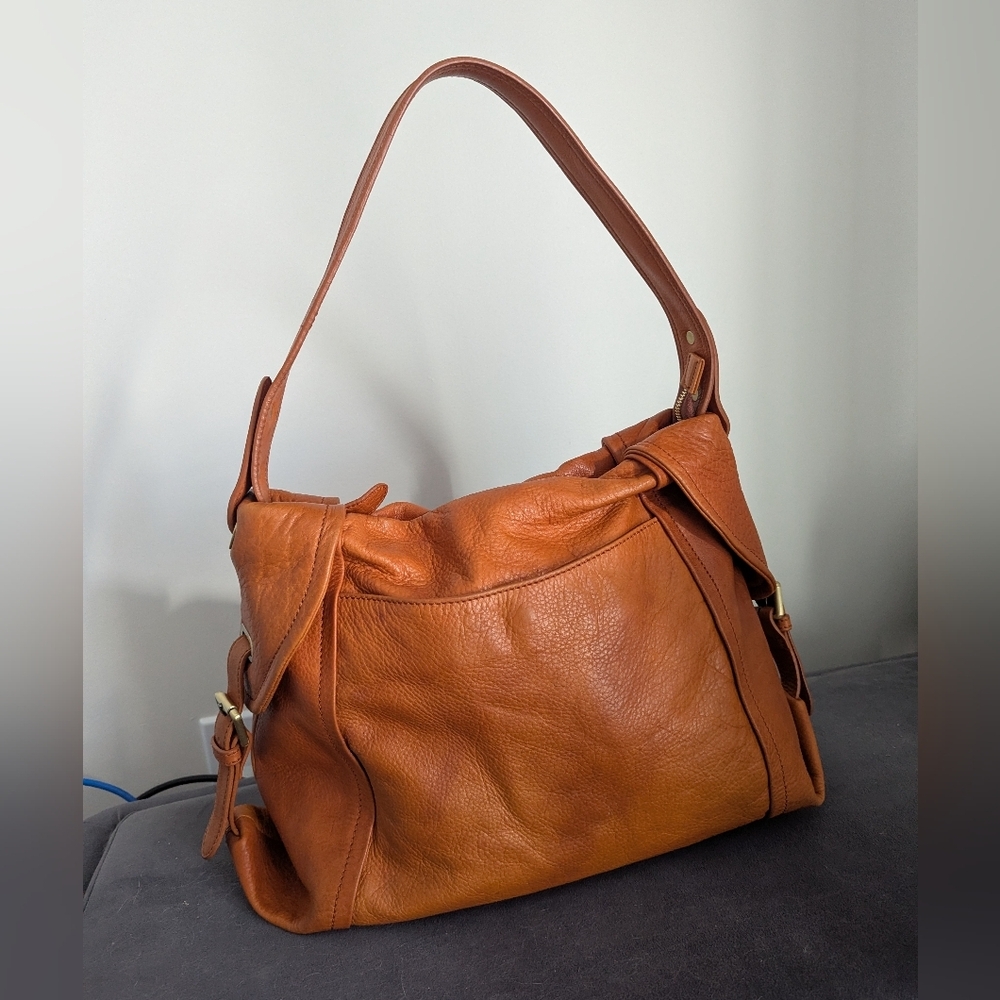 Brown Leather Shoulder Bag Hobo Lots Of Pockets Stampede Festival Bag - Picture 3 of 12